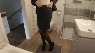 'Fucking wifey in biz sight swiftly before office work spunk into pantyhose'