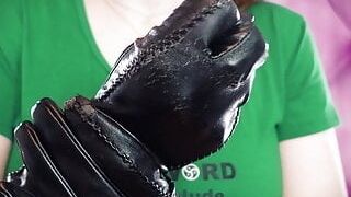 "ASMR: my highly elder vegan-leather mittens (Arya Grander) SFW sounding fetish video"
