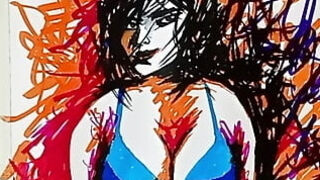 Glamour Abstract Art Or Drawing Of A handsome Indian Bhabhi