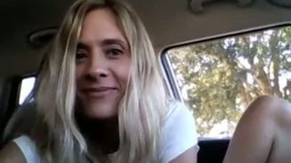 This webcam MILF gets satisfaction from masturbating in her car