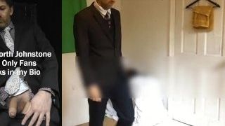 EDGEWORTH JOHNSTONE censored first-timer suit dressing for work jacking