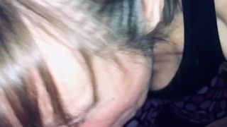'Friends mummy deep throating my fuck-stick and making glad noises when I spunk in her gullet. Displaying spunk and swallow'