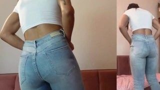 Jeans fetish with a mexican gal
