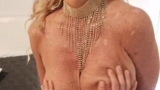 Trixie Dicksin: A big-boobed cougar's multi-toy whore display