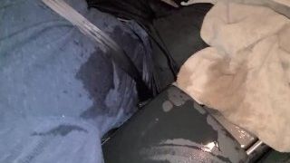Pissing on husband while he drives
