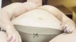 Point of view SSBBW cougar nutting in her underpants