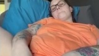 Plus-size step-mom cougar ejaculates with fucktoy