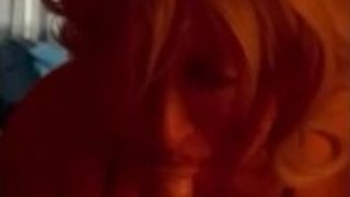 Kicking off to end very first time rendezvous suck off by mind-blowing ash-blonde trans cougar