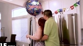 Immense huge-chested Step mommy Emmy Demure obeys Her jummy cunt To Her bday man - FreeUse cougar