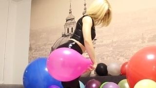 Leatherlove katya in spandex popping balloons hardcore vid