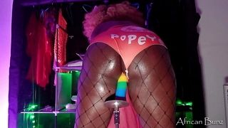 Popeye's Cashier turn pornographic star - dark-hued whore railing poke machine