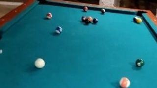 Toying some pool games with my sister-in-law concludes in hard-core fuck-fest