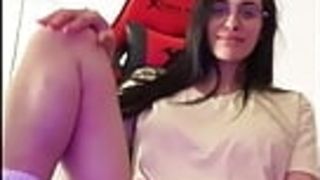 Crazy Gamer chick draining and fingerblasting Herself inventing step-brother