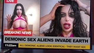 Crazy Demonic fuck-a-thon Alien raids The successful Lad's room