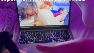Fingerblasting myself while eyeing lesbo Porn// Need to by silent