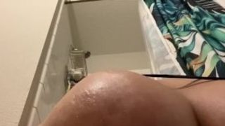 Fat culo Latina with running in rivulets raw snatch taking a faux-cock