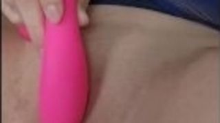Using my pinkish vibe to penetrate myself to ejaculation (Blue Lace Lingerie) - Mama_Foxx94