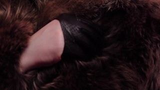 ASMR Mistress: wool glaze fetish, clowly softcore movements and leather mittens close ups (Arya Grander)