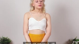 'Virgin ash-blonde Fifa Targaryen audition and vagina masturbation'