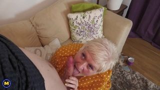 Granny finally convince young guy for sex