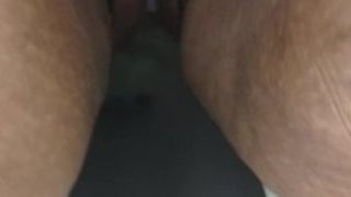 Jerking quickie at work in douche