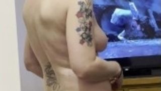 Mom stands in step son room naked watching a movie teasing him knowing he canâ€™t touch her