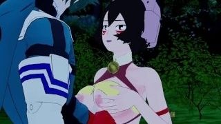 Mandalay and Izuku Midoriya have strenuous orgy in a park at night. - My Hero Academia anime porn