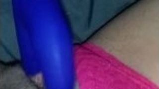Cougar gets her early morning solo quickie, close up, pretty pinkish twat Pt 1