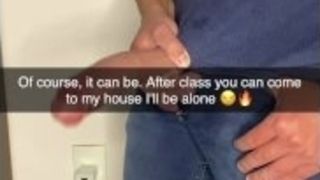 Talking and having fuck-fest on snapchat with unknown stud with good-sized boner