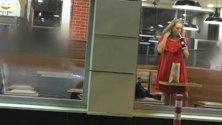 Public extraordinary. Nude at Burger King rapid food. Jacking off in front of everyone