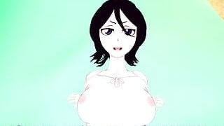 Anime porn boinking Kuchiki Rukia Bleach Uncensored